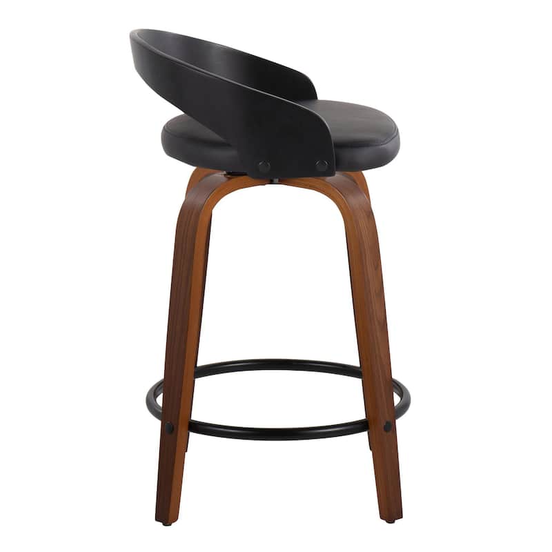 Carson Carrington Stavanger 24" Fixed-Height Counter Stool with Bent Wood Legs & Round Footrest (Set of 2)