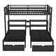 preview thumbnail 5 of 11, Full XL Over Twin & Twin Bunk Bed Multi-functional Metal Triple Bed Frame with Drawers, USB Ports, Storage Headboard and Shelves