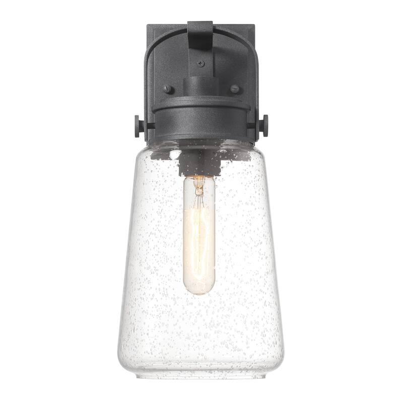 Gage Seedy Glass and Metal Wall Mounted Outdoor Light - 7.1"L x 6.5"W x 14.5"H