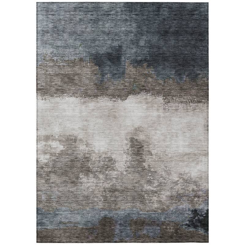HomeRoots Abstract Transitional Rectangle Outdoor Rug
