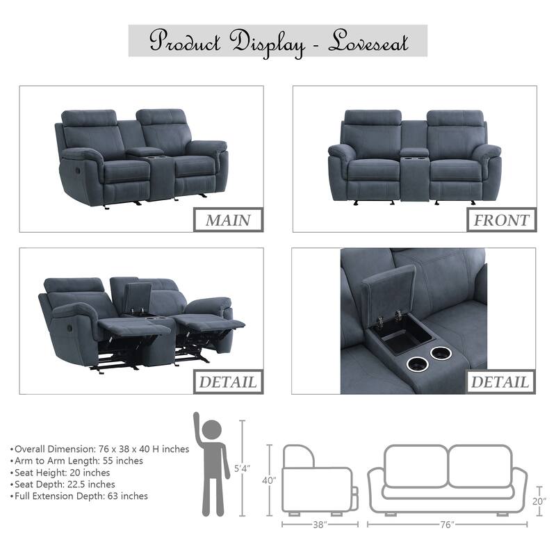 Metz 3-Piece Reclining Living Room Set