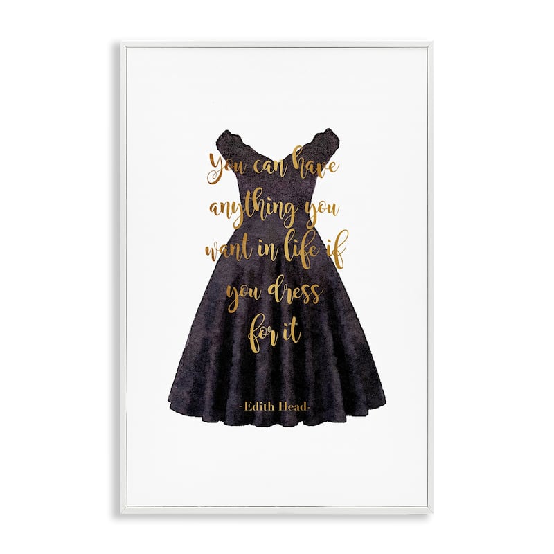Stupell Dress The Part Fashion Quote Framed Giclee Art Design By Amanda Greenwood - 12 x 18 - White
