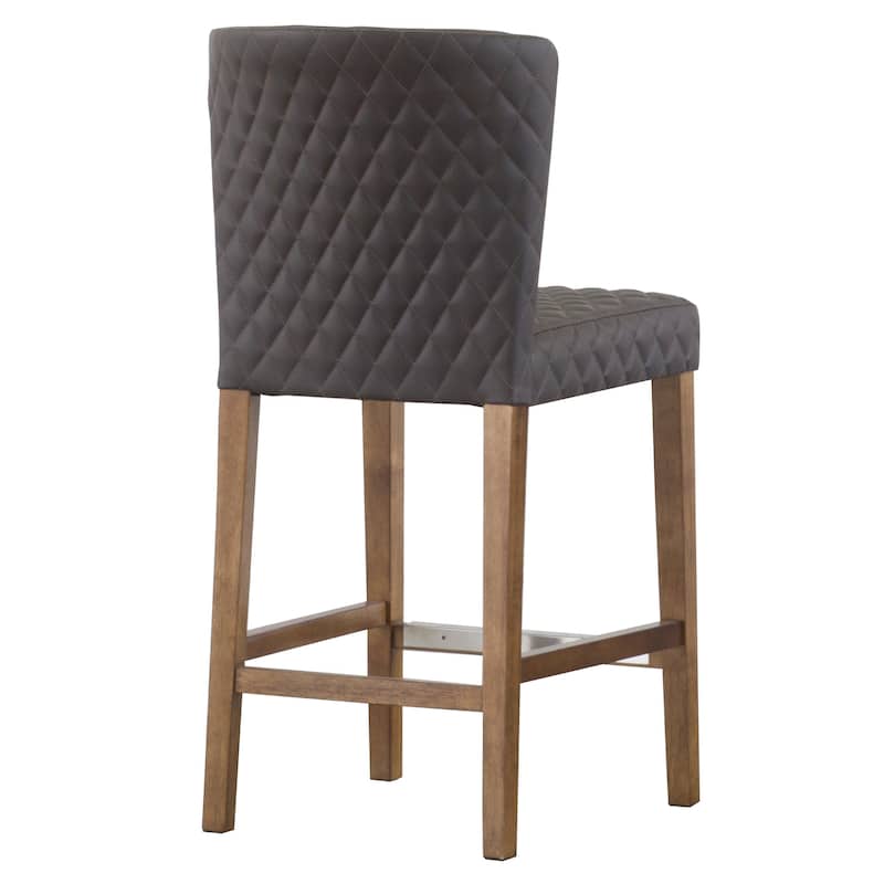 NPD Furniture Albie Diamond Stitching Faux Leather Counter Stool