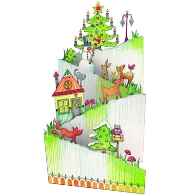13.5" Korsch Advent 3-D Woodland Animals Christmas Wall Decoration - Brown
