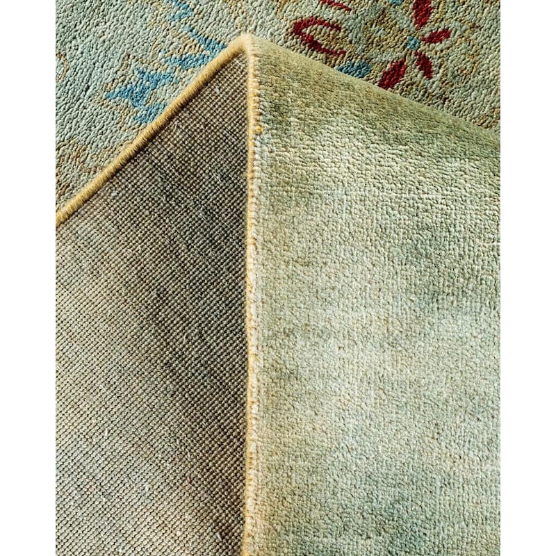 Overton Hand Knotted Wool Vintage Inspired Modern Contemporary Overdyed Gray Area Rug - 8' 9" x 11' 6"