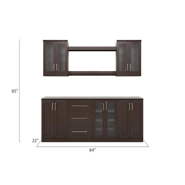 dimension image slide 2 of 3, NewAge Products Home Bar 9-Piece Cabinet Set