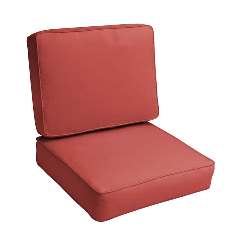 Sunbrella Indoor/ Outdoor Corded Chair Cushion Set - 22" x 22" x 4" - Canvas Henna