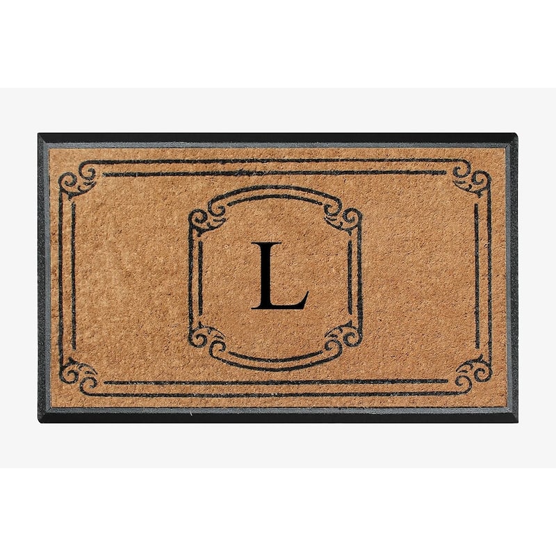 A1HC Natural Coir Monogrammed Door Mat For Front Door, 30"x48"
