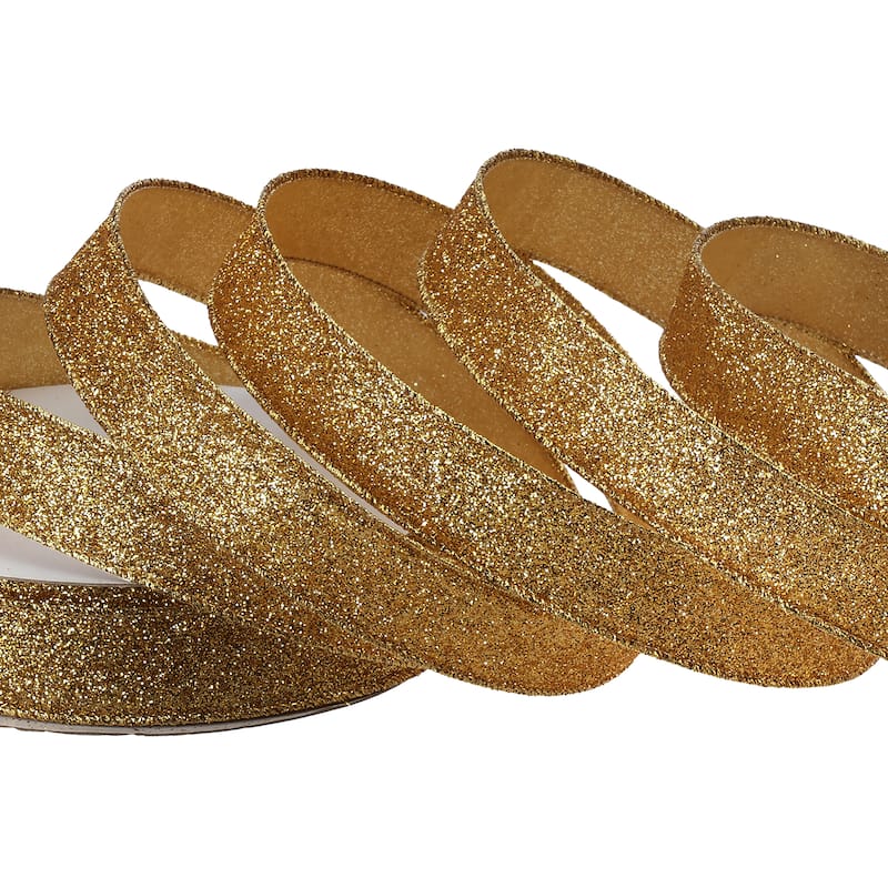 1"X20Y Wired Glitter Satin Ribbon