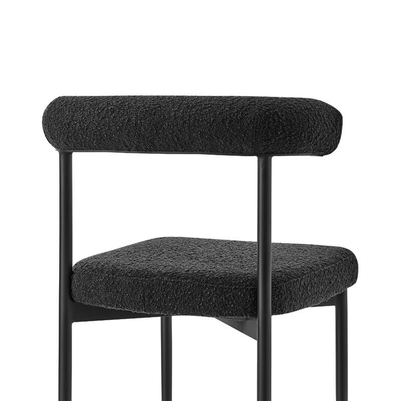 Set of 2 Upholstered Open Back Dining Chairs with Metal Legs - 20.50” x 23.50” x 30.50”