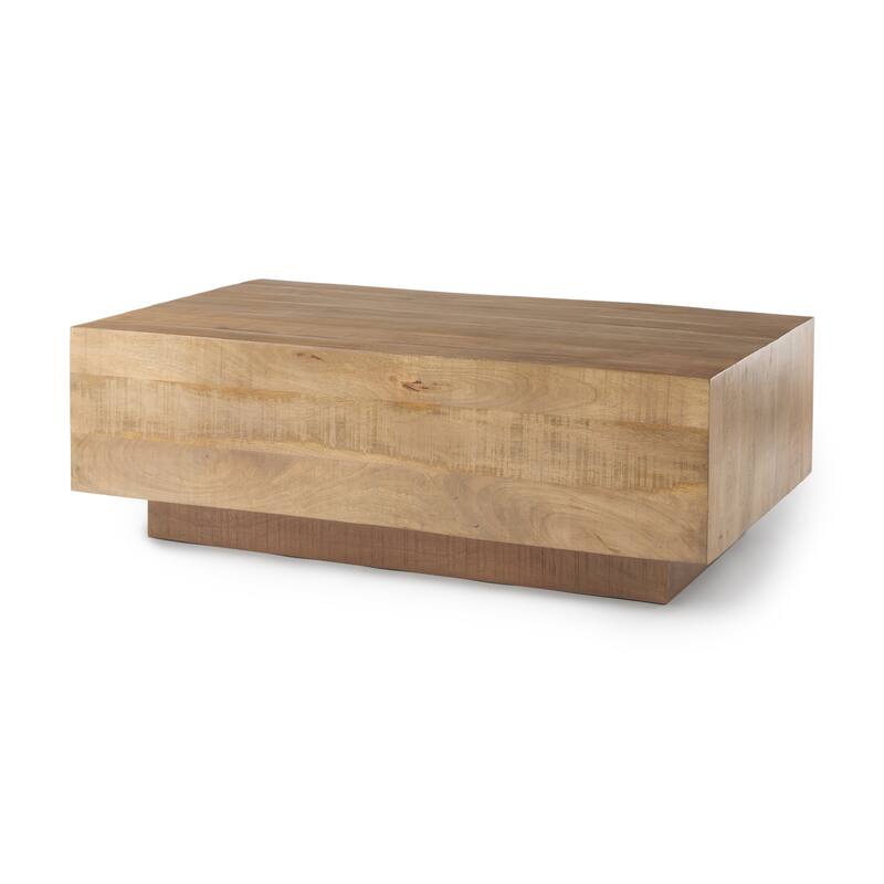 Hayden Solid Wood Rectangular Floating Coffee Table - Light Brown