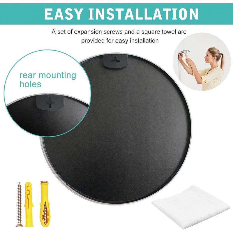 Round Wall Mirror Circle Bathroom Mirror Metal Frame for Bathroom Entryway Bedroom Living Room Wall Mounted Modern Rustic Decor