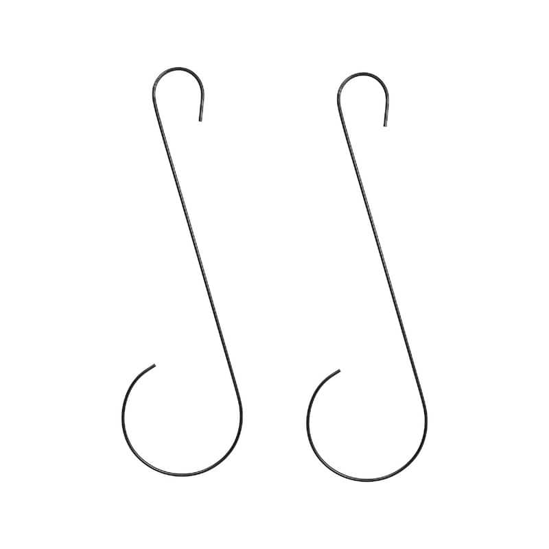 Achla Designs Set of 2 S-Hanger Hooks, 30 Inch Tall, Black Powder Coat Finish