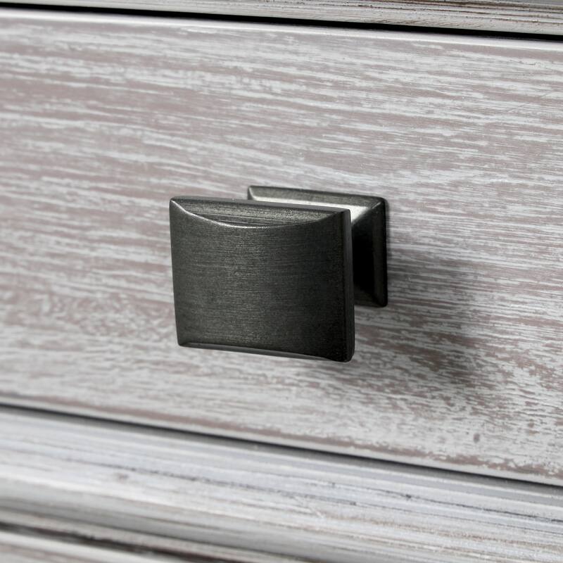 Furniture of America Eleanor 6-Piece Weathered Grey Solid Wood King Panel Bedroom Set with Dentil Molding