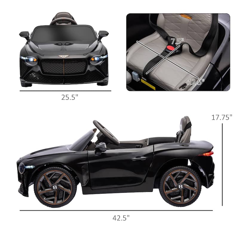 Aosom Bentley Bacalar Licensed Kids Ride on Car with Butterfly Doors, 12V Electric Car for Kids with Remote Control