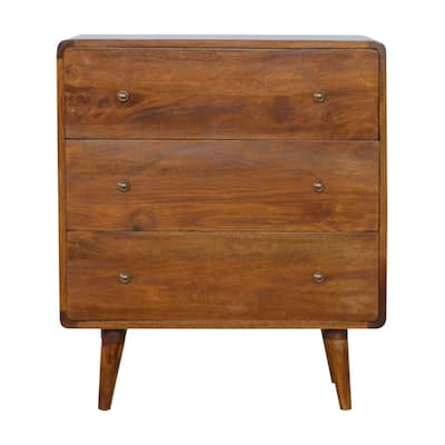 Artisan Furniture Solid Wood Curved Chestnut Chest