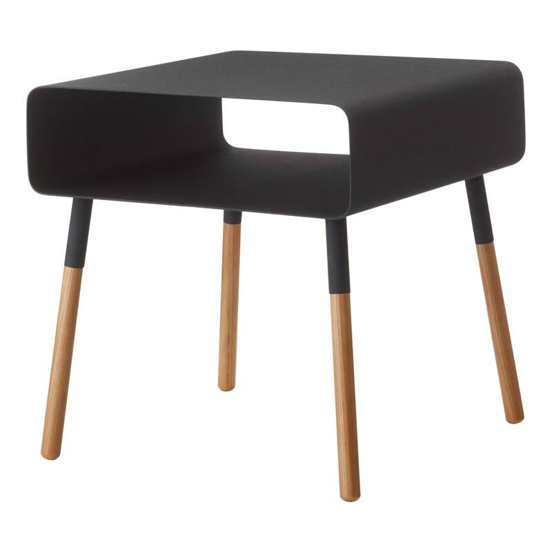 Yamazaki Home Storage Table - Two Sizes, Steel and Wood, Short, Holds 22 lbs, Minimal Assembly