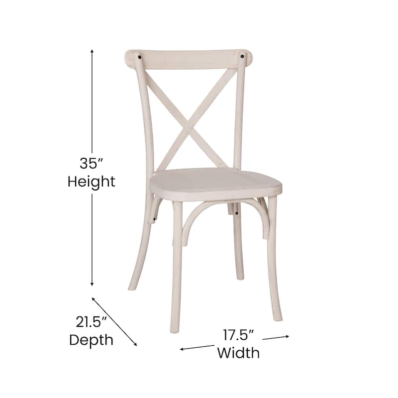 Modern Resin Stacking Cross Back Dining Chairs (Set of 2)