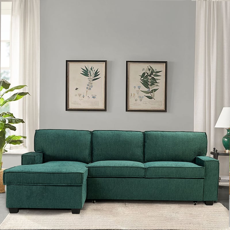 Badari Modern Pull Out Sleeper Sofa&Chaise with Storage by HULALA HOME