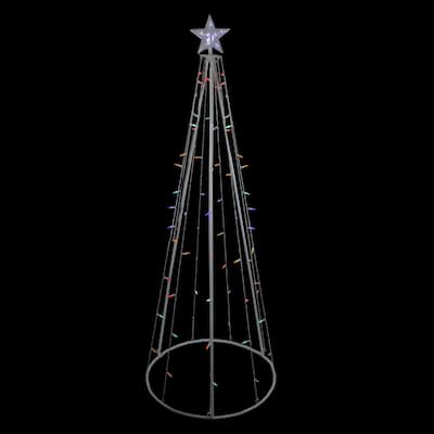 6' Multi-Color LED Lighted Cone Tree Outdoor Christmas Decoration