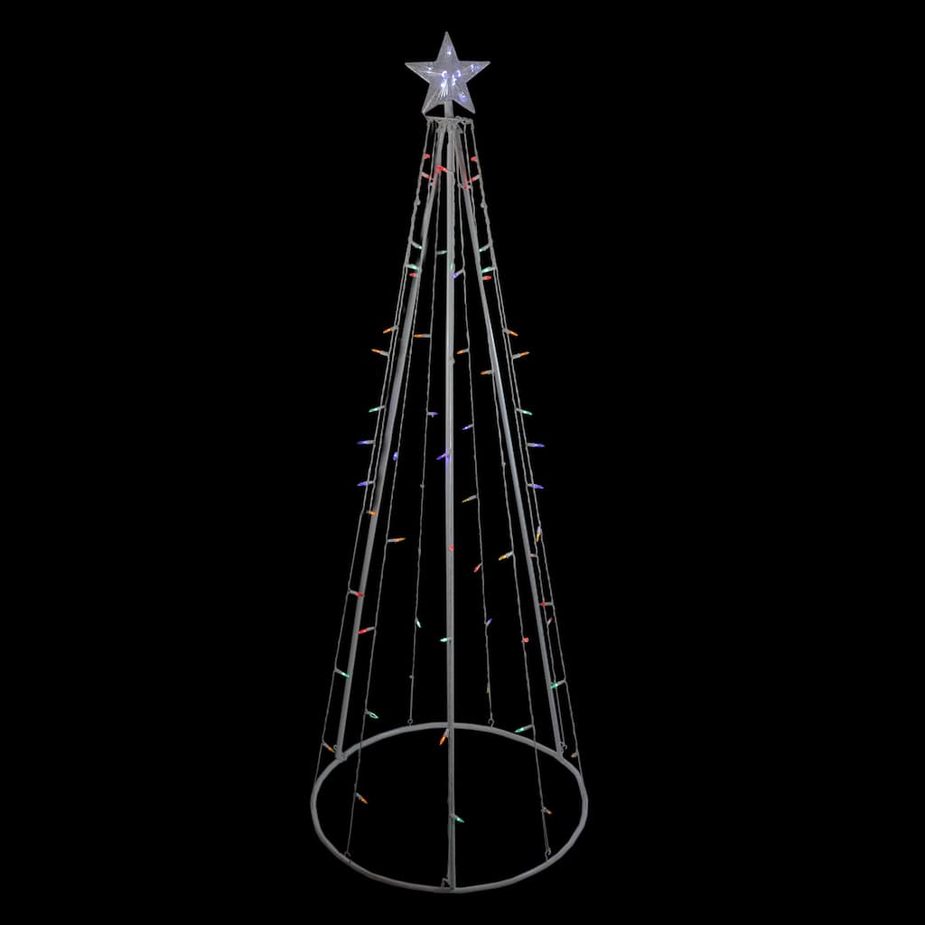 6' Multi-Color LED Lighted Cone Tree Outdoor Christmas Decoration
