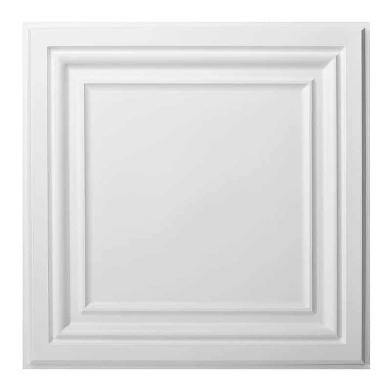 Art3d White PVC Ceiling Tiles, Wall Paneling 12 Pack 24"x24" Cover 48 Sq.Ft. - White