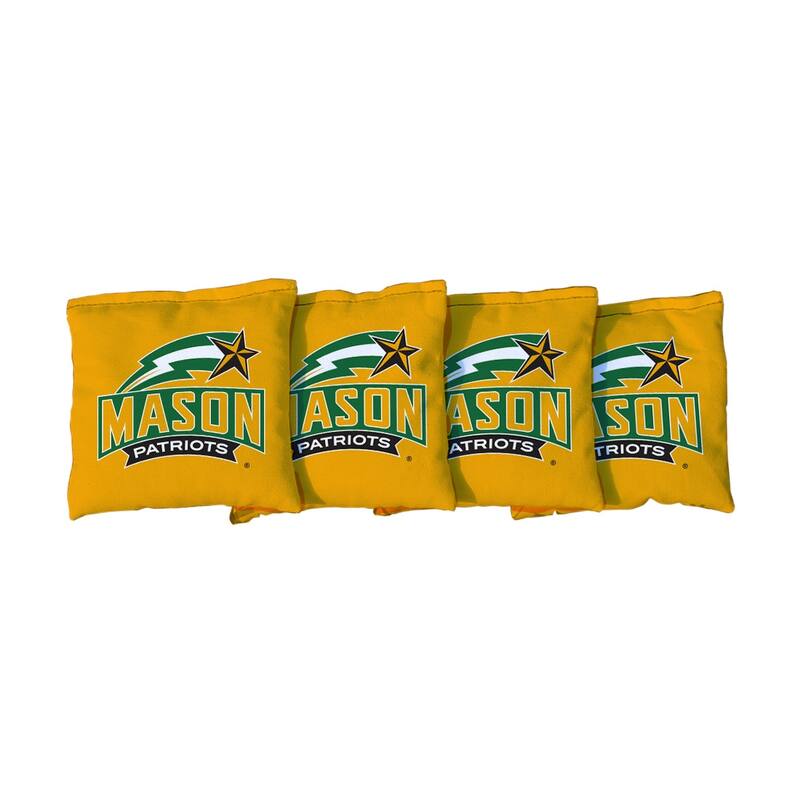 George Mason University Patriots Yellow Cornhole Bags - Corn Filled