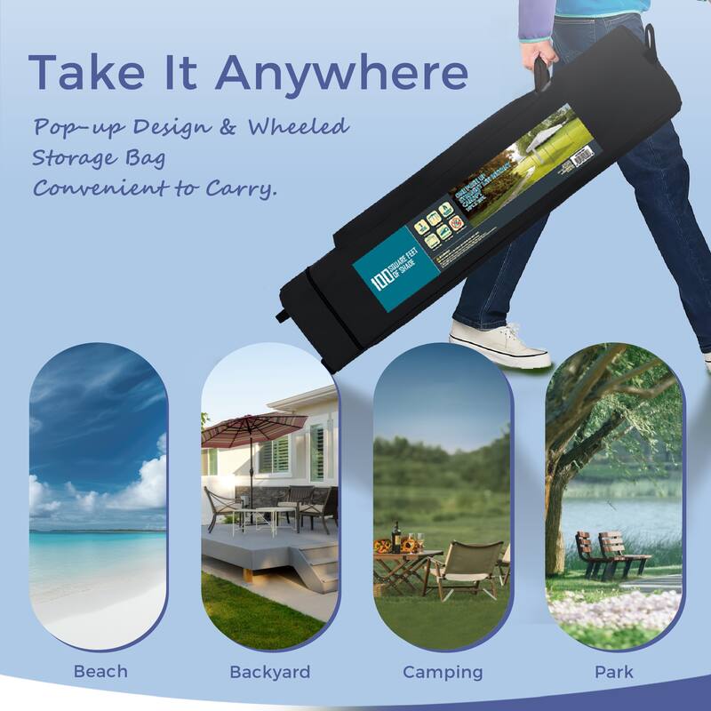 10' x 10' Pop Up Outdoor Canopy Tent Commercial Instant Reinforce Canopies with Wheel Carry Bag & Storage Pocket - 10x10'