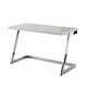preview thumbnail 14 of 35, Alohia High Gloss Lacquer Finish Writing Desk Stainless Steel Base Grey Chrome