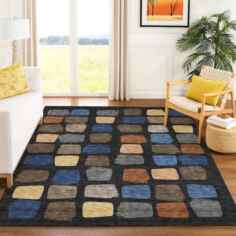 Machine Washable Indoor/ Outdoor Casual Hoppy Chantille Rug