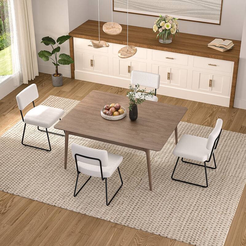 Modern Set of 2/4/6/8 Dining Chairs Upholstered Chairs with Open Back for Dining Room and Kitchen