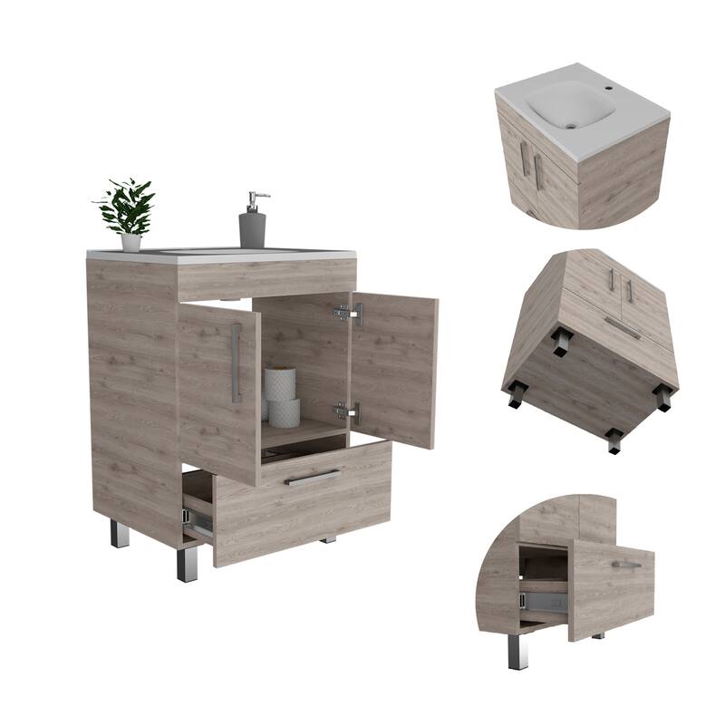 FM Furniture Othello Single Bathroom Vanity with Double Door Cabinet and One Drawer