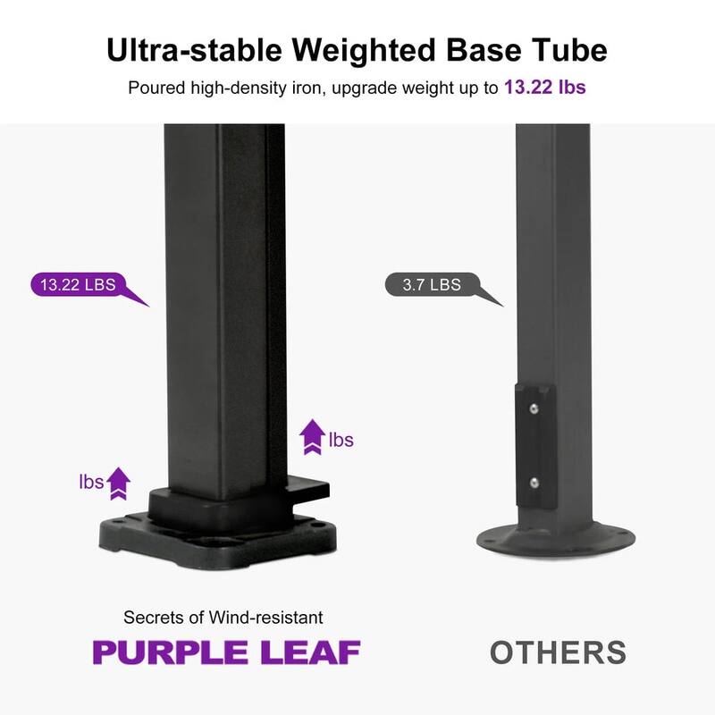 PURPLE LEAF Extra Large Premium Patio Cantilever Umbrella with 360-degree Rotation Big Size