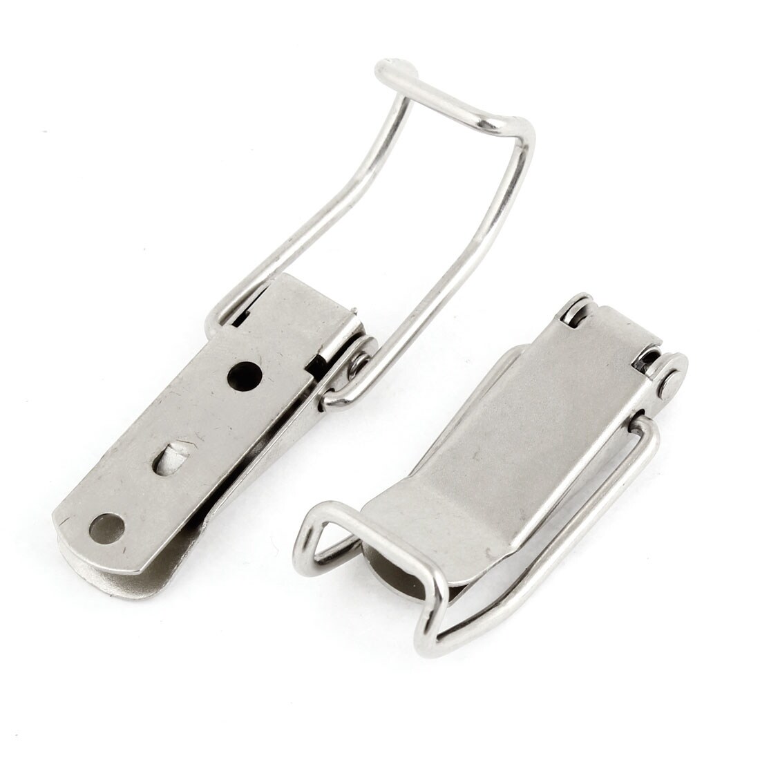 Cabinet Safety Stainless Steel Spring Toggle Straight Loop Latch Hasp 2pcs 