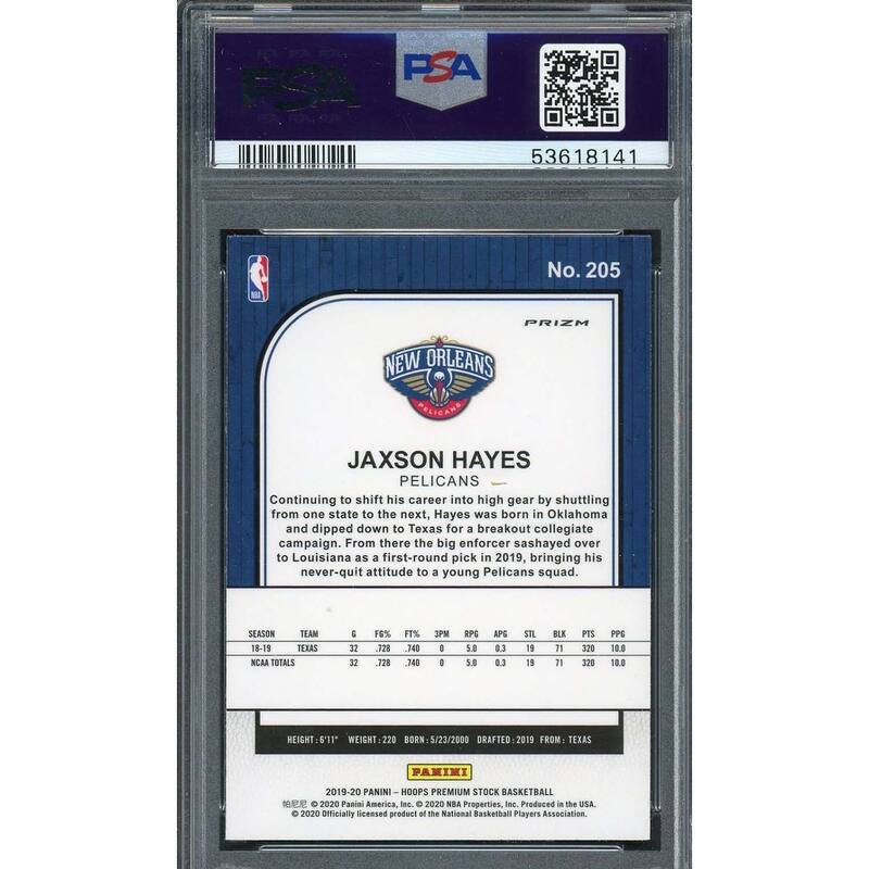 Jaxson Hayes 2019 Panini Hoops Premium Stock Pulsar Rookie Card #205 PSA 10 - 8'6" x 11'6"