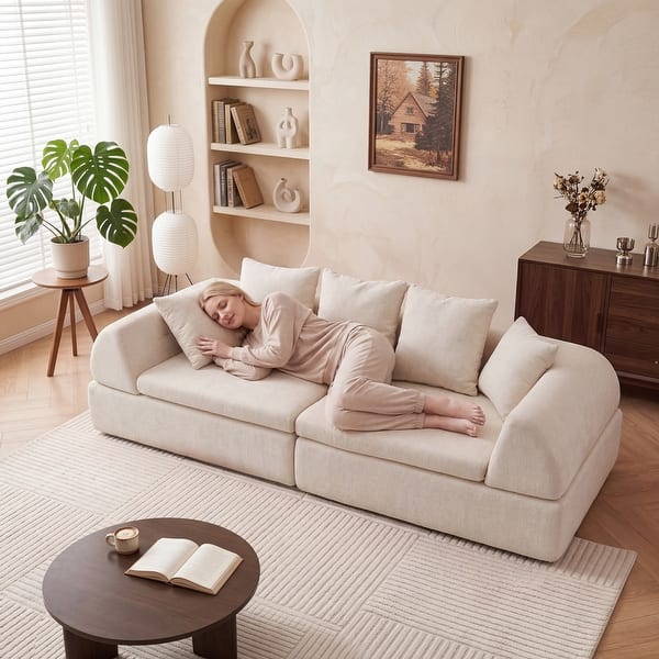 Cloud Modular Sectional Sofa - Shape Boneless Couch & Deep Fluffy Seat, No Assembly Required For Living Room Bedroom