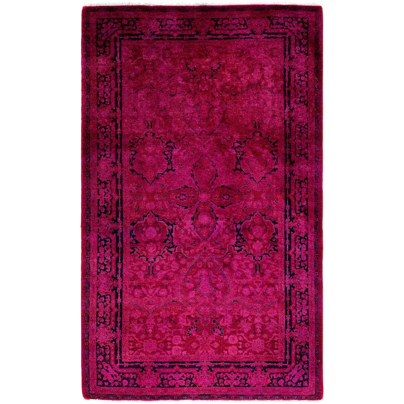 Overdyed One-of-a-Kind Hand-Knotted Area Rug - Pink - 3' 3" x 5' 3"