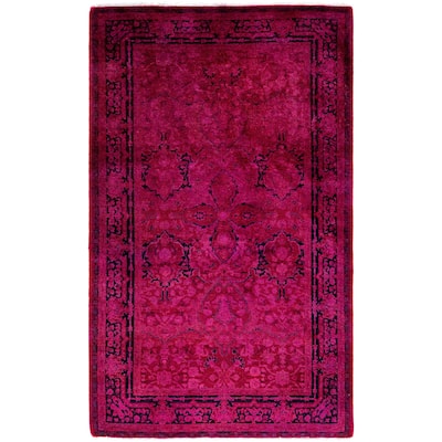 Overdyed One-of-a-Kind Hand-Knotted Area Rug - Pink - 3' 3" x 5' 3"