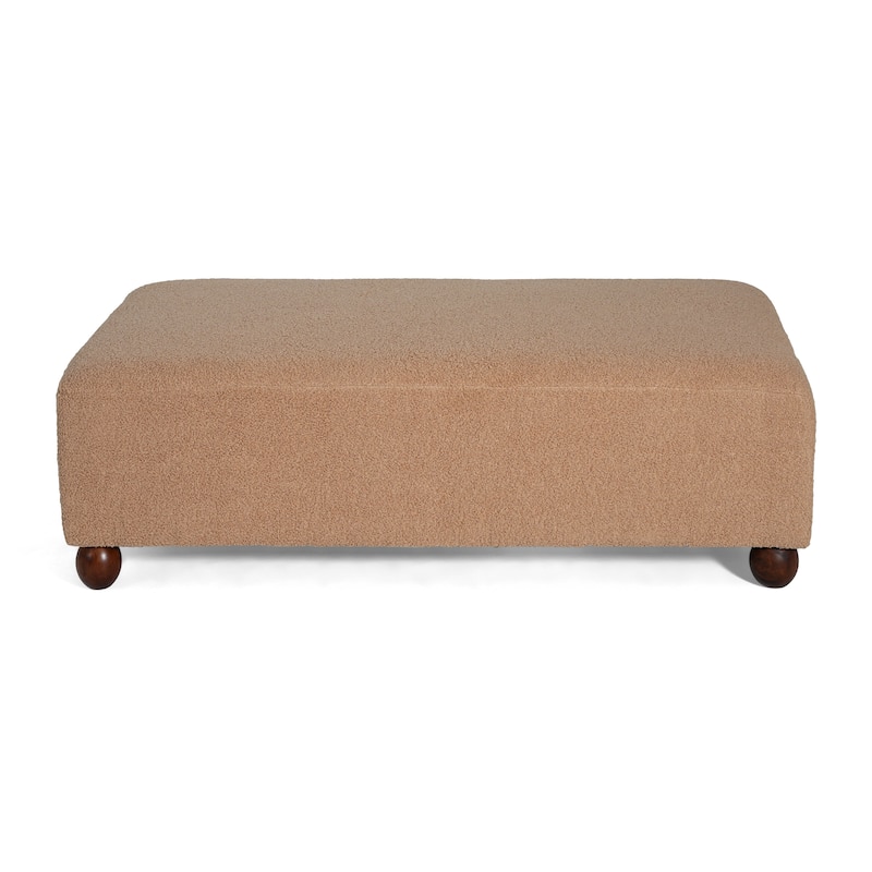 Christopher Knight Home - Modern Comfort Boucle Upholstered Ottoman Bench with Solid Wood Legs