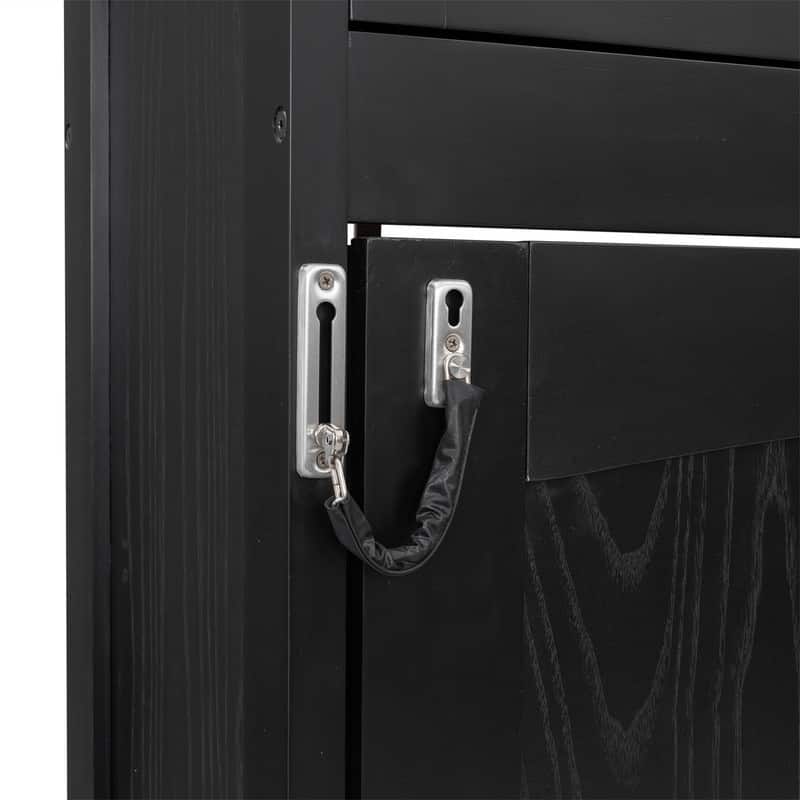 Full Size Murphy Bed Wall Bed with Storage Cabinets, Wooden Foldable Murphy Cabinet Bed with Top Storage, Space Saving Design