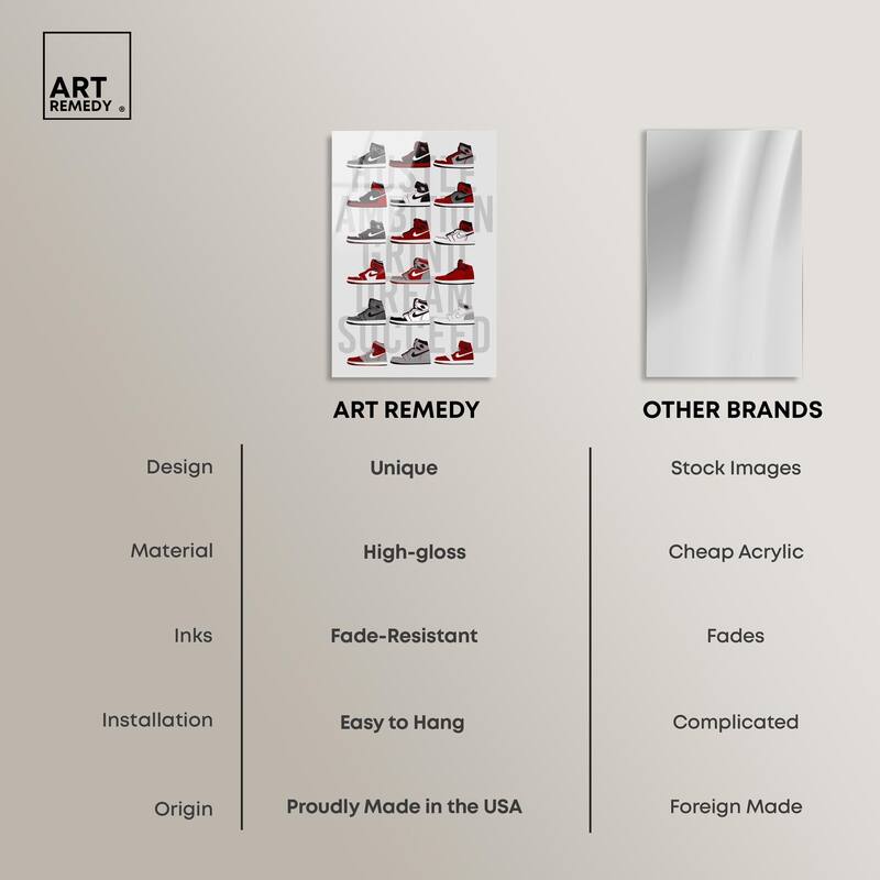 Ambition Grind Sneakers Acrylic by Art Remedy, Ready to Hang