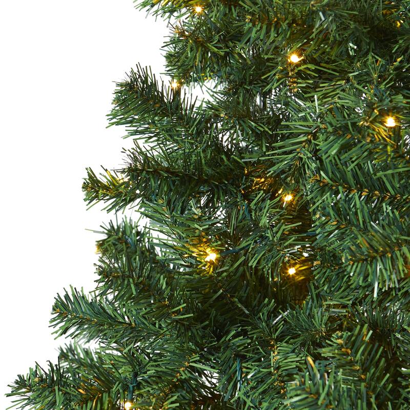 8' Northern Tip Christmas Tree with 450 Clear LED Lights - Green