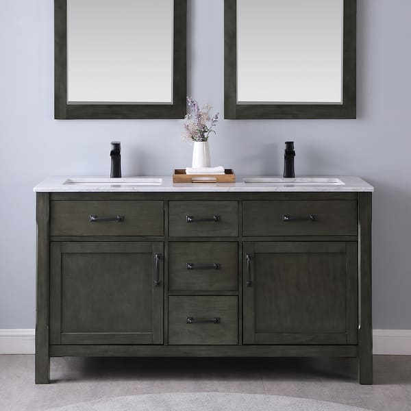 slide 2 of 22, Altair Maribella Double Bathroom Vanity Set 60 - Rust Black