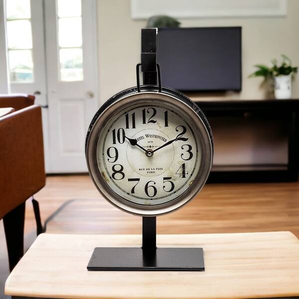 Metallic Brown Metal Hanging Desk Table Clock Metallic Brown Metal Hanging Desk Table Clock