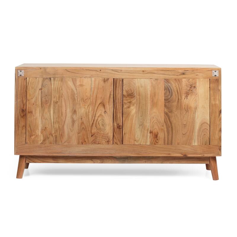 Grimsley Handcrafted Boho Acacia Wood 2 Door Cabinet by Christopher Knight Home - 47.00" L x 16.00" W x 26.50" H