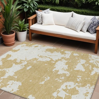 HomeRoots Abstract Transitional Rectangle Outdoor Rug