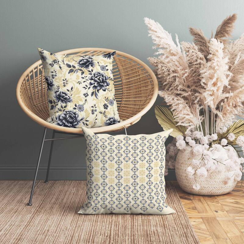 Nature's Canvas Faux Suede Reversible Throw Pillow Yellow and Grey
