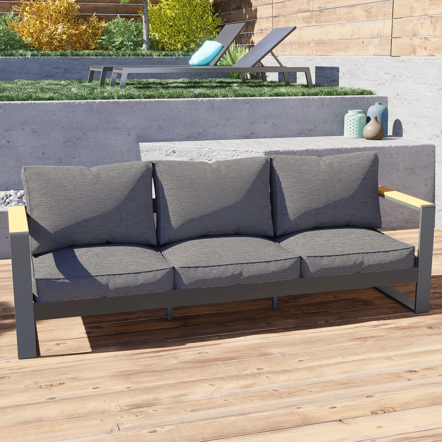 3 seater aluminium shop outdoor sofa