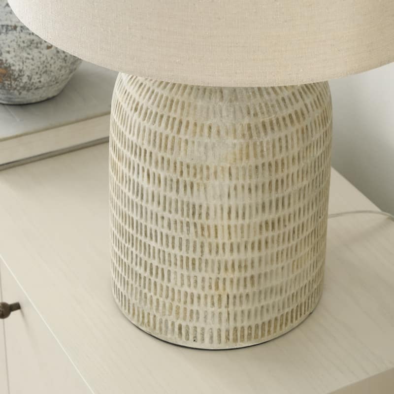 Nourison 24" Textured Ceramic Farmhouse Table Lamp