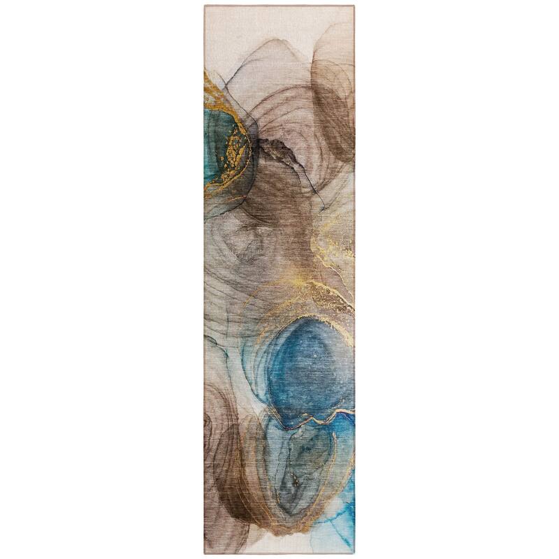 Elfi Artistic Abstract Weather Resistant Versatile Elegance Outdoor Rug